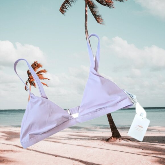 Andie Swim The Caicos Top Eco Nylon Lavendar Purple Size Large - Picture 2 of 8